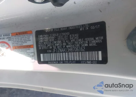 2017 Toyota 86 из США, поврежденный, VIN JF1ZNAA13H8706162